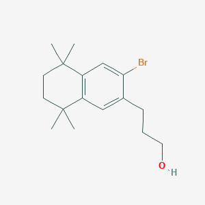 molecular formula C17H25BrO B3136118 3-(3-Bromo-5,5,8,8-tetramethyl-5,6,7,8-tetrahydronaphthalen-2-yl)propan-1-ol CAS No. 410528-57-3