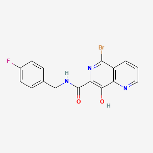 molecular formula C16H11BrFN3O2 B3136123 5-溴-N-(4-氟苄基)-8-羟基-1,6-萘啶-7-甲酰胺 CAS No. 410544-56-8