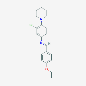 molecular formula C20H23ClN2O B313613 N-[3-chloro-4-(1-piperidinyl)phenyl]-N-(4-ethoxybenzylidene)amine 