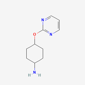 molecular formula C10H15N3O B3136196 [4-(嘧啶-2-氧基)环己基]胺 CAS No. 412290-39-2