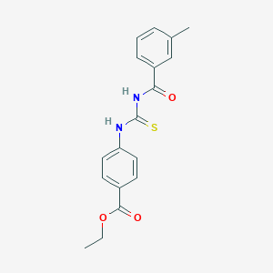 molecular formula C18H18N2O3S B313621 Ethyl 4-({[(3-methylbenzoyl)amino]carbothioyl}amino)benzoate 