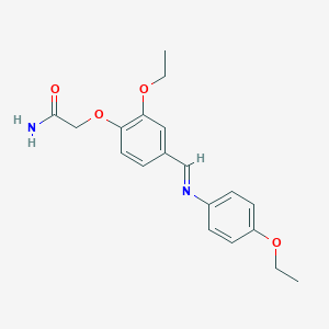 molecular formula C19H22N2O4 B313623 2-(2-Ethoxy-4-{[(4-ethoxyphenyl)imino]methyl}phenoxy)acetamide 