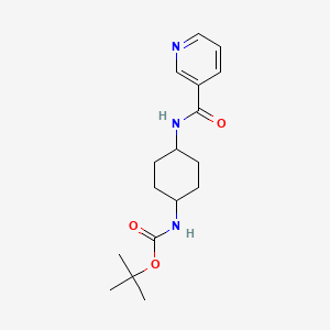 molecular formula C17H25N3O3 B3136234 tert-Butyl (1R*,4R*)-4-(nicotinamido)cyclohexylcarbamate CAS No. 412357-62-1