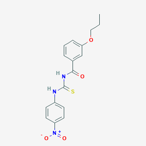 molecular formula C17H17N3O4S B313624 N-[(4-nitrophenyl)carbamothioyl]-3-propoxybenzamide 