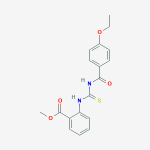 molecular formula C18H18N2O4S B313631 Methyl 2-({[(4-ethoxyphenyl)carbonyl]carbamothioyl}amino)benzoate 
