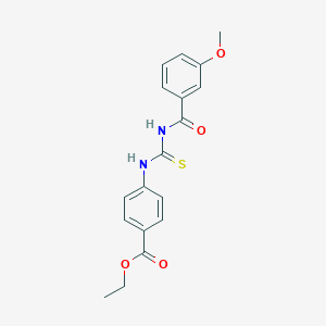 molecular formula C18H18N2O4S B313633 Ethyl 4-({[(3-methoxybenzoyl)amino]carbothioyl}amino)benzoate 