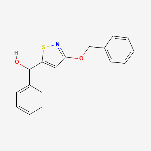 molecular formula C17H15NO2S B3136349 alpha-Phenyl-3-(benzyloxy)isothiazole-5-methanol CAS No. 415724-78-6