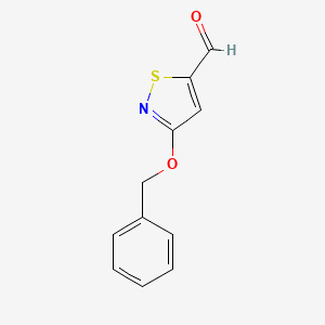 molecular formula C11H9NO2S B3136365 3-(Benzyloxy)isothiazole-5-carbaldehyde CAS No. 415724-80-0