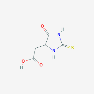 molecular formula C5H6N2O3S B3136425 (5-Oxo-2-thioxoimidazolidin-4-yl)acetic acid CAS No. 41679-36-1