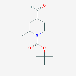 molecular formula C12H21NO3 B3136430 叔丁基 4-甲酰基-2-甲基哌啶-1-甲酸酯 CAS No. 416852-38-5