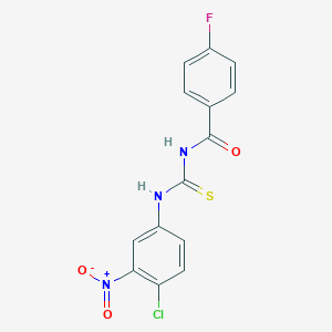 molecular formula C14H9ClFN3O3S B313652 N-[(4-chloro-3-nitrophenyl)carbamothioyl]-4-fluorobenzamide 