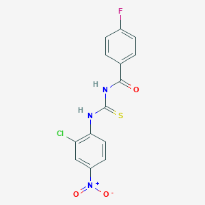 molecular formula C14H9ClFN3O3S B313653 N-[(2-chloro-4-nitrophenyl)carbamothioyl]-4-fluorobenzamide 