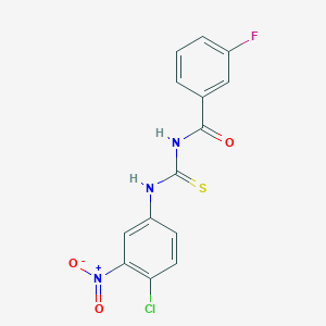molecular formula C14H9ClFN3O3S B313654 N-[(4-chloro-3-nitrophenyl)carbamothioyl]-3-fluorobenzamide 