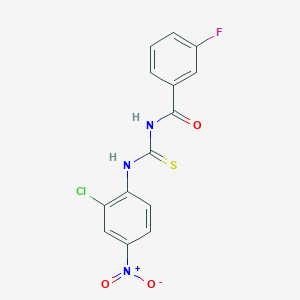 molecular formula C14H9ClFN3O3S B313655 N-{2-chloro-4-nitrophenyl}-N'-[(3-fluorophenyl)carbonyl]thiourea 