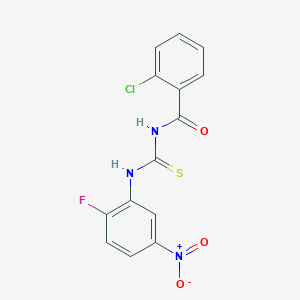 molecular formula C14H9ClFN3O3S B313657 N-(2-chlorobenzoyl)-N'-{2-fluoro-5-nitrophenyl}thiourea 