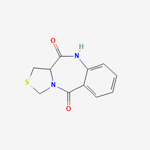 molecular formula C11H10N2O2S B3136571 1,11a-dihydrobenzo[e]thiazolo[3,4-a][1,4]diazepine-5,11(3H,10H)-dione CAS No. 41994-30-3