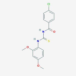 molecular formula C16H15ClN2O3S B313663 4-chloro-N-[(2,4-dimethoxyphenyl)carbamothioyl]benzamide 