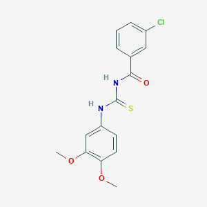 molecular formula C16H15ClN2O3S B313664 3-chloro-N-[(3,4-dimethoxyphenyl)carbamothioyl]benzamide 