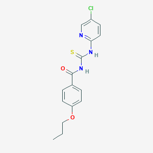 molecular formula C16H16ClN3O2S B313667 N-[(5-chloropyridin-2-yl)carbamothioyl]-4-propoxybenzamide 