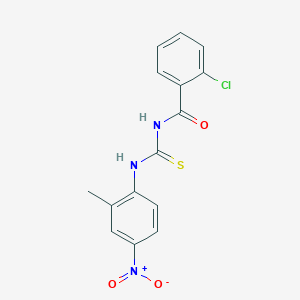 molecular formula C15H12ClN3O3S B313669 2-chloro-N-[(2-methyl-4-nitrophenyl)carbamothioyl]benzamide 