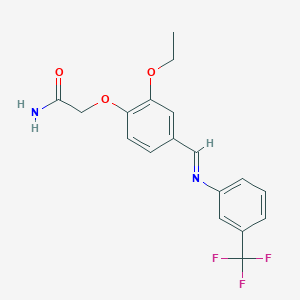 molecular formula C18H17F3N2O3 B313672 2-[2-Ethoxy-4-[[3-(trifluoromethyl)phenyl]iminomethyl]phenoxy]acetamide 
