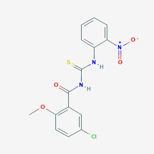 molecular formula C15H12ClN3O4S B313674 5-chloro-2-methoxy-N-[(2-nitrophenyl)carbamothioyl]benzamide 
