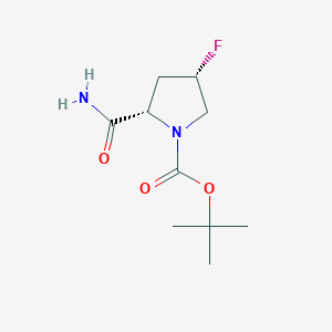 molecular formula C10H17FN2O3 B3136855 (2S,4S)-tert-butyl 2-carbamoyl-4-fluoropyrrolidine-1-carboxylate CAS No. 426844-22-6