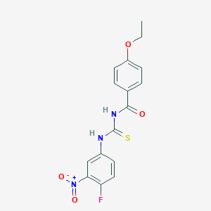 molecular formula C16H14FN3O4S B313686 4-ethoxy-N-[(4-fluoro-3-nitrophenyl)carbamothioyl]benzamide 