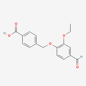 molecular formula C17H16O5 B3136921 4-(2-Ethoxy-4-formylphenoxymethyl)benzoic acid CAS No. 428504-64-7