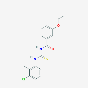 molecular formula C18H19ClN2O2S B313693 N-[(3-chloro-2-methylphenyl)carbamothioyl]-3-propoxybenzamide 
