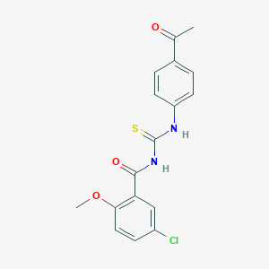 molecular formula C17H15ClN2O3S B313694 N-[(4-acetylphenyl)carbamothioyl]-5-chloro-2-methoxybenzamide 