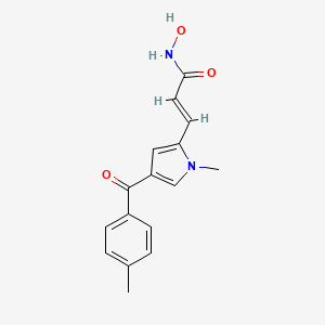 molecular formula C16H16N2O3 B3136948 N-Hydroxy-3-[1-methyl-4-(4-methyl-benzoyl)-1H-pyrrol-2-yl]-acrylamide CAS No. 428872-06-4