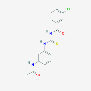 molecular formula C17H16ClN3O2S B313697 3-chloro-N-{[3-(propanoylamino)phenyl]carbamothioyl}benzamide 