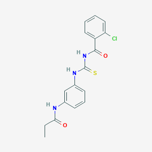 molecular formula C17H16ClN3O2S B313698 2-chloro-N-{[3-(propanoylamino)phenyl]carbamothioyl}benzamide 