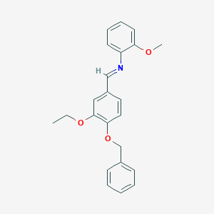 molecular formula C23H23NO3 B313699 N-[4-(benzyloxy)-3-ethoxybenzylidene]-N-(2-methoxyphenyl)amine 