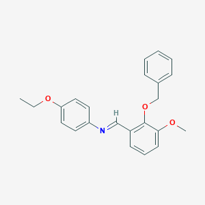 molecular formula C23H23NO3 B313700 N-[2-(benzyloxy)-3-methoxybenzylidene]-N-(4-ethoxyphenyl)amine 