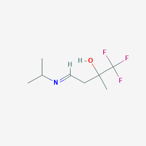 molecular formula C8H14F3NO B3137009 4-Isopropylimino-2-(trifluoromethyl)butan-2-ol CAS No. 430466-01-6