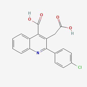 molecular formula C18H12ClNO4 B3137016 3-(Carboxymethyl)-2-(4-chlorophenyl)quinoline-4-carboxylic acid CAS No. 43071-32-5