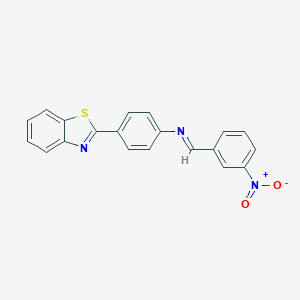 molecular formula C20H13N3O2S B313704 2-[4-({3-Nitrobenzylidene}amino)phenyl]-1,3-benzothiazole 