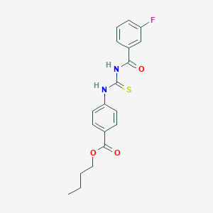 molecular formula C19H19FN2O3S B313706 Butyl 4-({[(3-fluorobenzoyl)amino]carbothioyl}amino)benzoate 