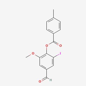 molecular formula C16H13IO4 B3137060 4-Formyl-2-iodo-6-methoxyphenyl 4-methylbenzoate CAS No. 432009-72-8