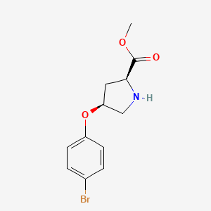 molecular formula C12H14BrNO3 B3137096 甲基 (2S,4S)-4-(4-溴苯氧基)-2-吡咯烷酮羧酸酯 CAS No. 433289-48-6