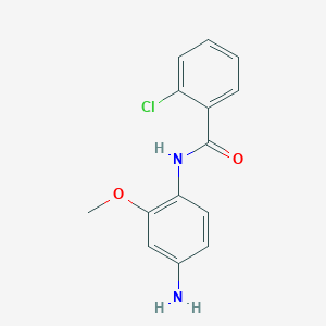 molecular formula C14H13ClN2O2 B3137191 N-(4-amino-2-methoxyphenyl)-2-chlorobenzamide CAS No. 436089-18-8