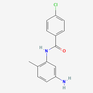 molecular formula C14H13ClN2O B3137197 N-(5-amino-2-methylphenyl)-4-chlorobenzamide CAS No. 436089-21-3
