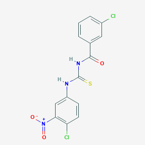 molecular formula C14H9Cl2N3O3S B313721 3-chloro-N-[(4-chloro-3-nitrophenyl)carbamothioyl]benzamide 