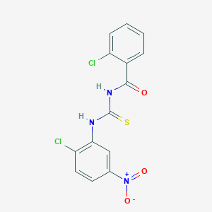 molecular formula C14H9Cl2N3O3S B313723 2-chloro-N-[(2-chloro-5-nitrophenyl)carbamothioyl]benzamide 