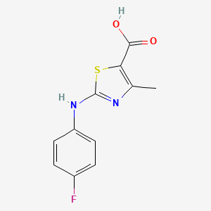 molecular formula C11H9FN2O2S B3137245 2-[(4-fluorophenyl)amino]-4-methyl-1,3-thiazole-5-carboxylic Acid CAS No. 436094-67-6