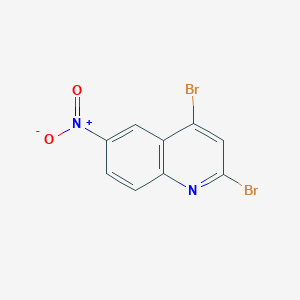 molecular formula C9H4Br2N2O2 B3137302 2,4-二溴-6-硝基喹啉 CAS No. 437708-86-6