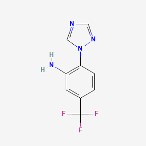 molecular formula C9H7F3N4 B3137321 2-(1H-1,2,4-三唑-1-基)-5-(三氟甲基)苯胺 CAS No. 438019-67-1