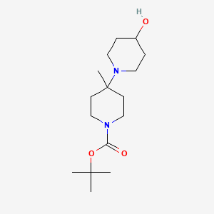 molecular formula C16H30N2O3 B3137328 Tert-butyl 4-(4-hydroxy-1-piperidyl)-4-methyl-piperidine-1-carboxylate CAS No. 438208-24-3